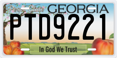 GA license plate PTD9221