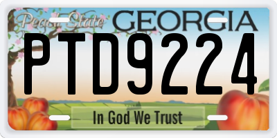 GA license plate PTD9224