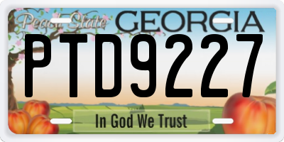 GA license plate PTD9227