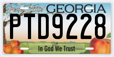 GA license plate PTD9228