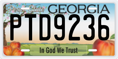 GA license plate PTD9236
