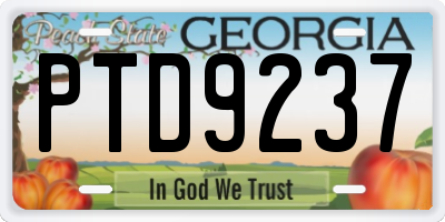 GA license plate PTD9237