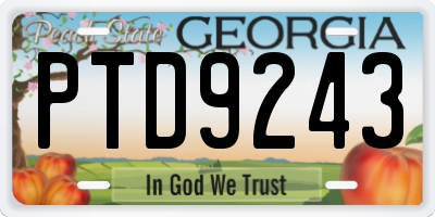 GA license plate PTD9243