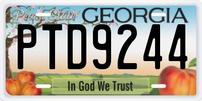 GA license plate PTD9244