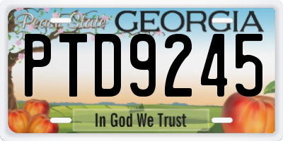 GA license plate PTD9245