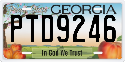 GA license plate PTD9246