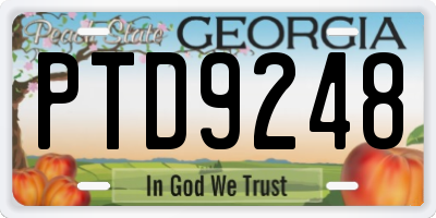 GA license plate PTD9248