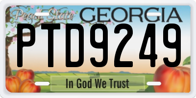 GA license plate PTD9249