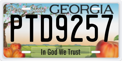 GA license plate PTD9257