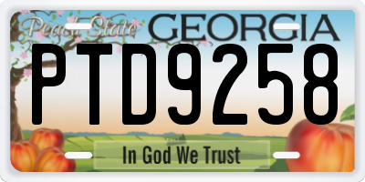 GA license plate PTD9258