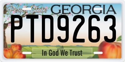 GA license plate PTD9263