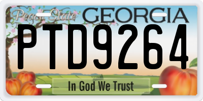 GA license plate PTD9264