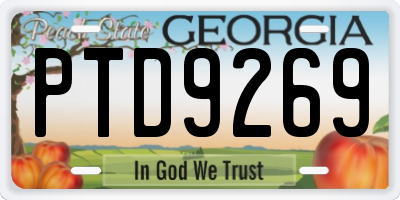GA license plate PTD9269