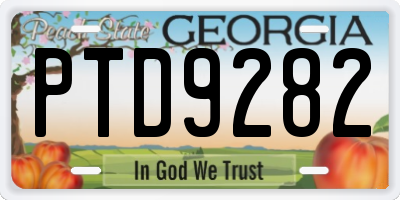 GA license plate PTD9282