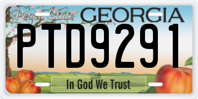 GA license plate PTD9291