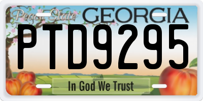 GA license plate PTD9295