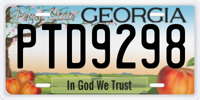 GA license plate PTD9298