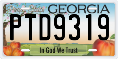 GA license plate PTD9319