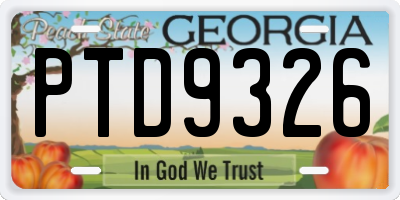 GA license plate PTD9326