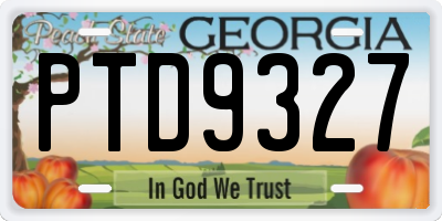 GA license plate PTD9327