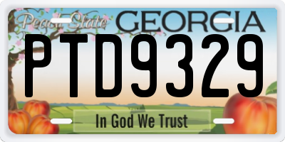GA license plate PTD9329