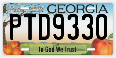 GA license plate PTD9330