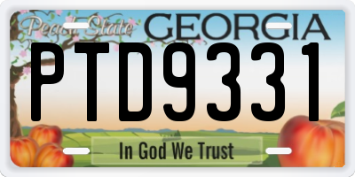 GA license plate PTD9331
