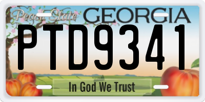 GA license plate PTD9341
