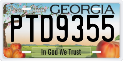 GA license plate PTD9355