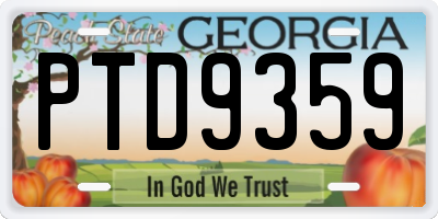 GA license plate PTD9359