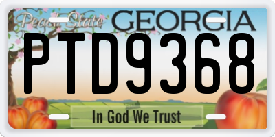 GA license plate PTD9368