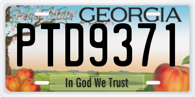 GA license plate PTD9371