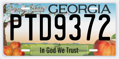 GA license plate PTD9372