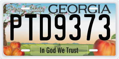 GA license plate PTD9373