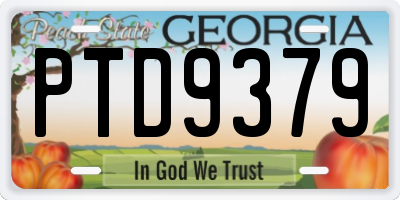 GA license plate PTD9379