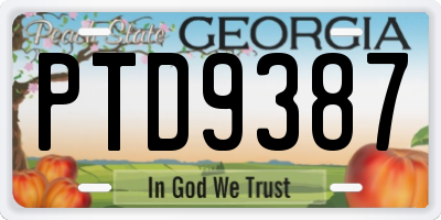 GA license plate PTD9387