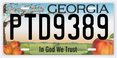 GA license plate PTD9389