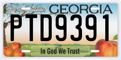 GA license plate PTD9391