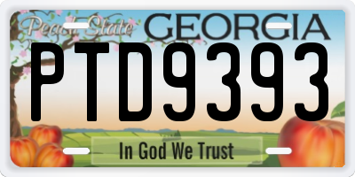 GA license plate PTD9393