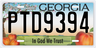 GA license plate PTD9394