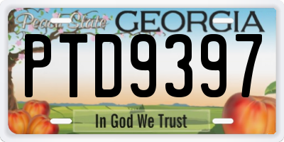GA license plate PTD9397