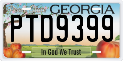 GA license plate PTD9399