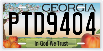 GA license plate PTD9404