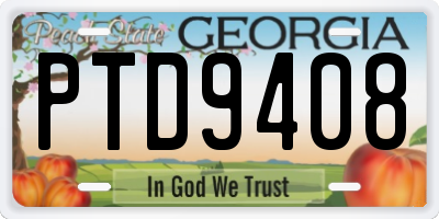 GA license plate PTD9408