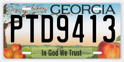 GA license plate PTD9413