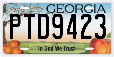GA license plate PTD9423