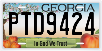 GA license plate PTD9424