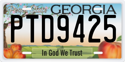 GA license plate PTD9425