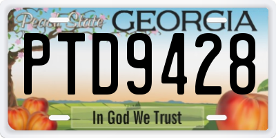 GA license plate PTD9428