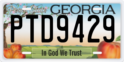 GA license plate PTD9429